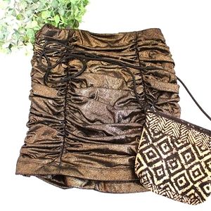 Gold Tube Top, Forever21 ruched metallic glitter